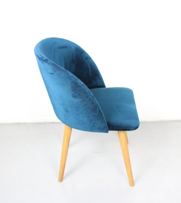 Blue Velvet Armchair - Used - Image 3