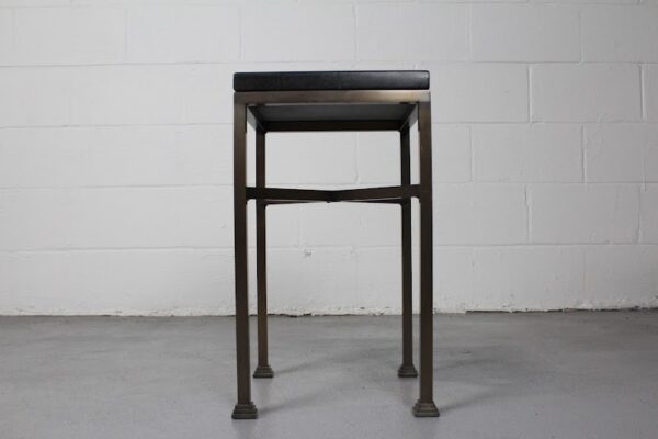 Modern Industrial Metal and Black Granite End Table - Used - Image 5