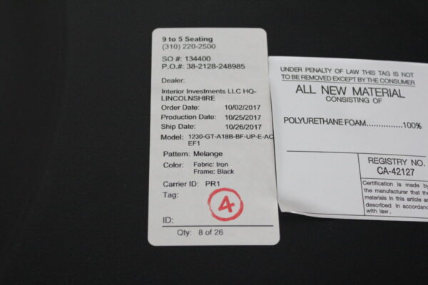 9to5 Seating Shuttle Armless Guest Chair - Used - Image 7