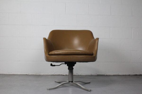 1960s Leather Swivel Desk Chair by Nicos Zographos - Used - Image 2