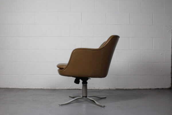 1960s Leather Swivel Desk Chair by Nicos Zographos - Used - Image 3