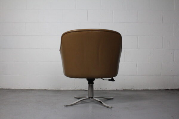 1960s Leather Swivel Desk Chair by Nicos Zographos - Used - Image 4